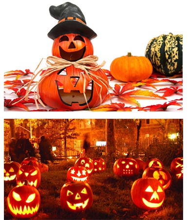 Sử dụng bí ngô để trang trí nhà dịp Halloween.