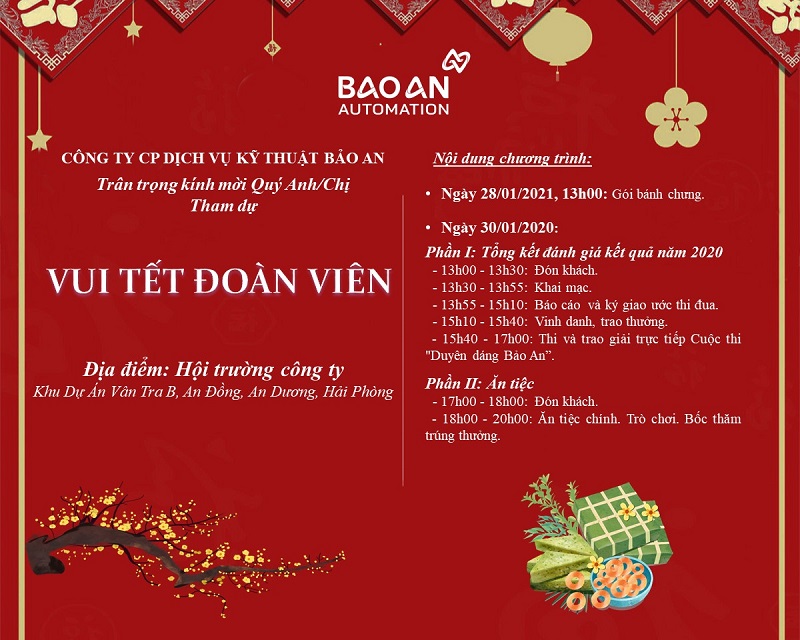 Thư mời là một yếu tố quan trọng của tiệc tất niên